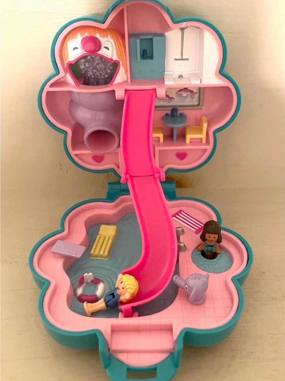 Vintage 1990 Polly Pocket Water Fun Park Complete Bluebird